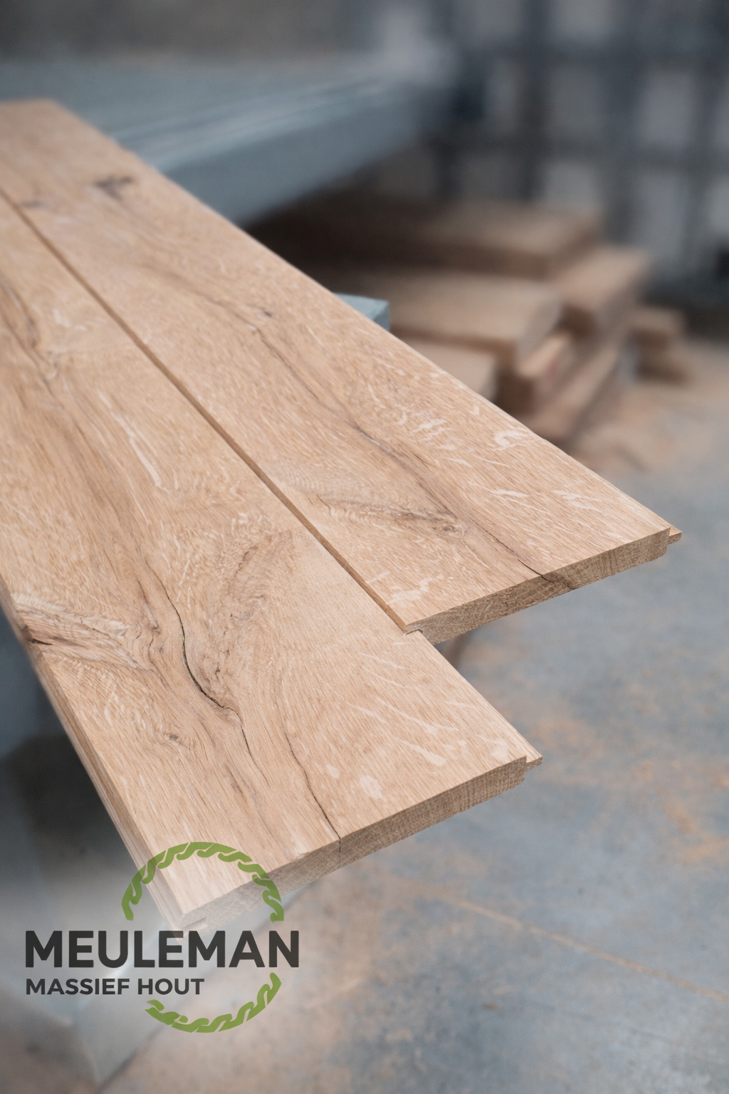 Eiken plank met veer en groef - Afbeelding 2